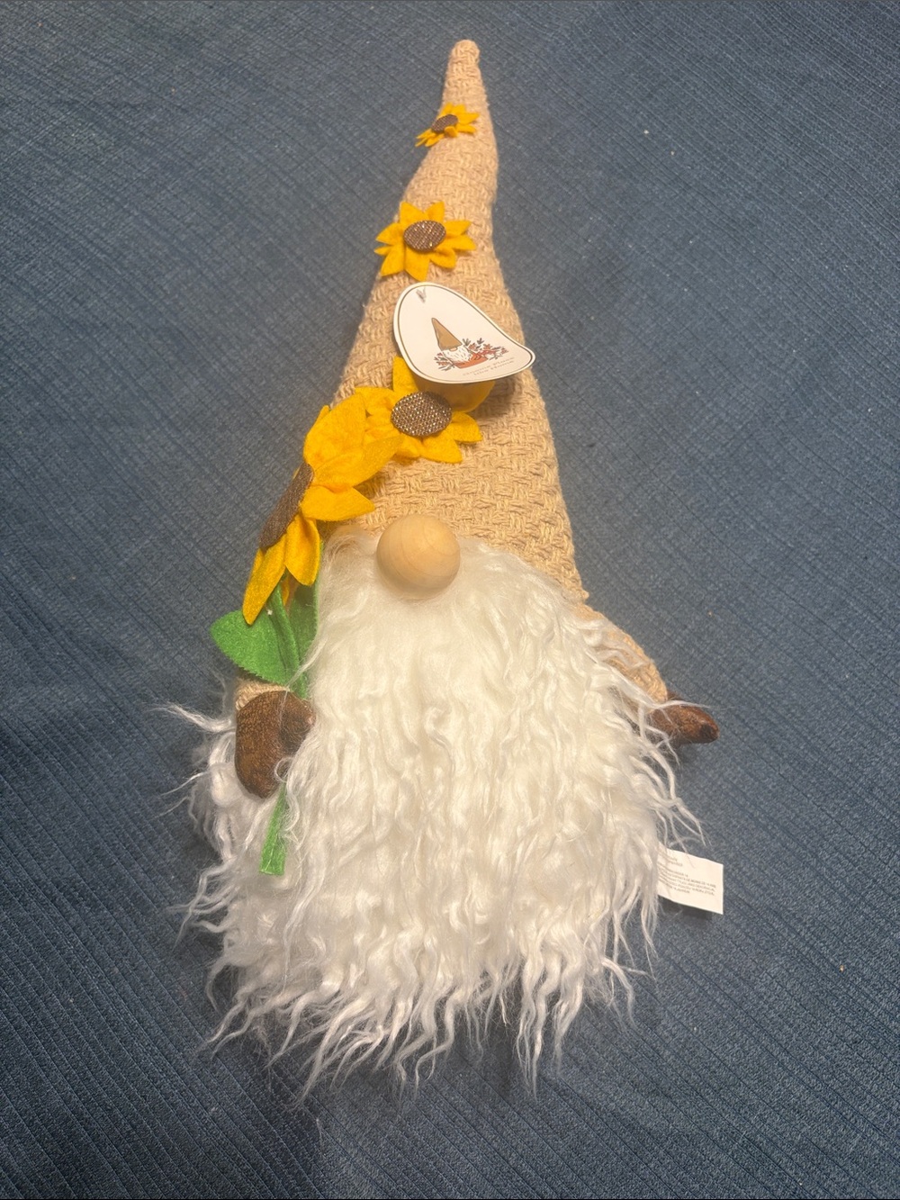 Tan & Yellow Sunflower Gnome Accent Plush